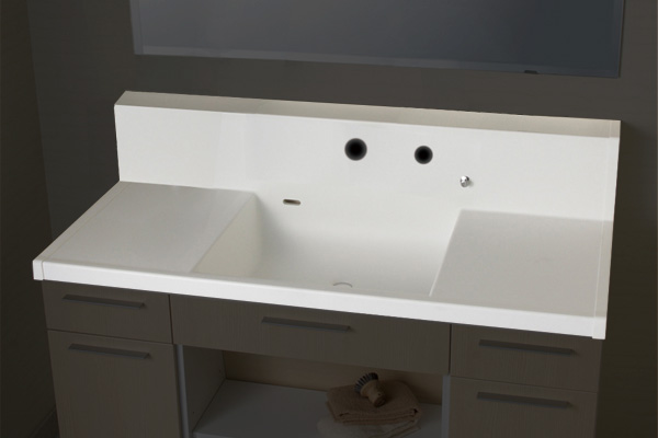 洗面台カウンター VA202-DH W900mm 壁付シングルシャワー ホワイト